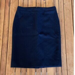 J. Crew No. 2 Pencil Skirt 100% Wool Size 6 Deep Navy Double Serge Lined Office